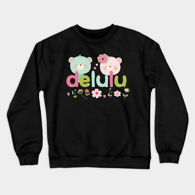 Delulu Kawaii Spring Bears Crewneck Sweatshirt by MaystarUniverse